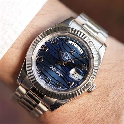 rolex day date blue dial review